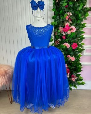 Vestido Enjoy Longo Regata Azul Royal