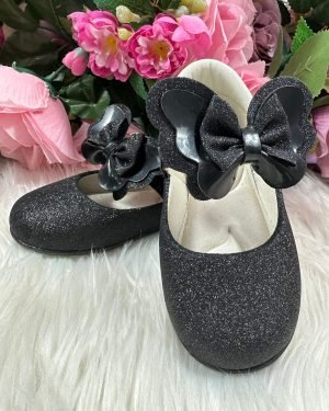 Sapatilha Flor Di MIla Baby Preto Gliter