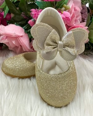 Sapatilha Flor Di MIla Baby Dourado Gliter