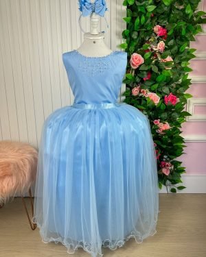 Vestido Enjoy Longo Regata Azul Bebe
