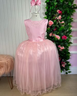 Vestido Enjoy Longo Regata Rosa Bebê