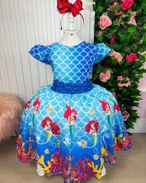 Vestido Tematicos Luxo Ariel - Sereia