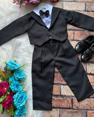 Conjunto Social Miss Cherry Meninos Terno Hugo Preto