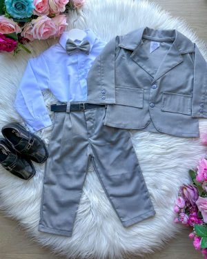 Conjunto Miss Cherry Social Terno - Blaizer Cinza