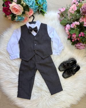 Conjunto Miss Cherry Colete Davi Preto