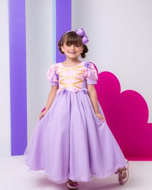 Vestido Bella Child/Fantasia Longa Rapunzel