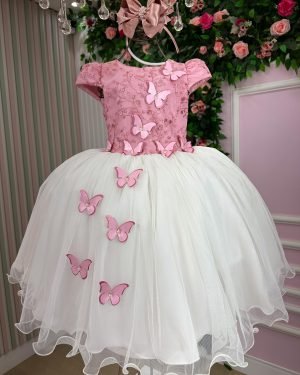 Vestido Juvenil - Midi Vila Lele Sabrina Rose e Off