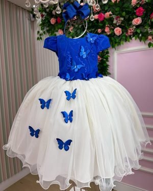 Vestido Juvenil – Midi Vila Lele Sabrina Azul Royal e