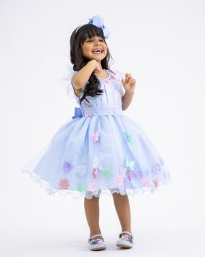 Vestido Marie Jardim Encantado Isis Luxinho Azul