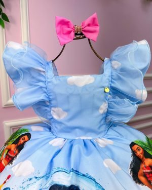 Vestido Temáticos Kids Moana Azul Bebe