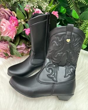 Bota/ Coturno Flor Di Mila Boiadeira Texana Maria Preta