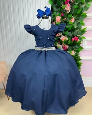 Vestido Ysa Kids Ariane Longo Azul Marinho