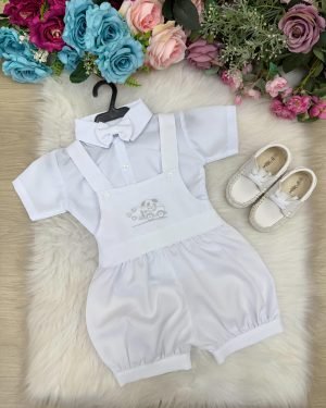 Conjunto Miss Cherry Meninos Bebe Theo Branco