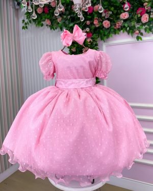 Vestido Marie Rosa Bebe Bolinhas
