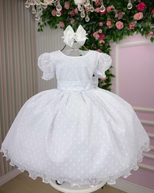 Vestido Marie Branco Bolinhas