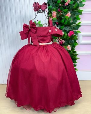 Vestido Banana Club Longo Doce Elegancia Marsala