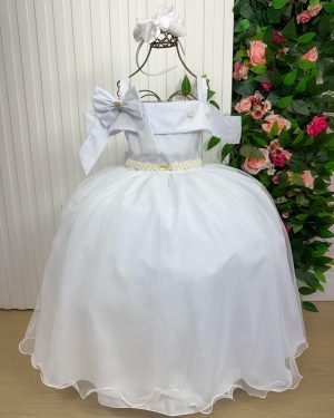 Vestido Banana Club Longo Doce Elegancia Branco