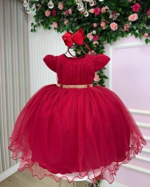 Vestido Menina Bonita Monique Vermelho