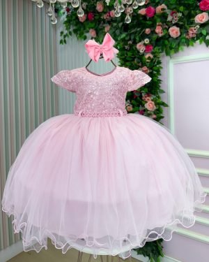 Vestido Menina Bonita Tessa Rosa Bebe