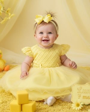 Vestido Menina Bonita Bebe Julieta Amarelo