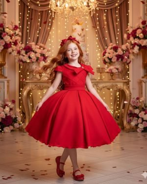 Vestido Bella Child Ravena Vermelho