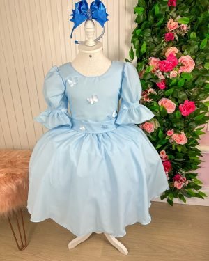Vestido Banana Club Azul Bebe Borboletinhas