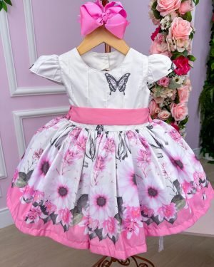 Vestido Marie Off Florido Rosa