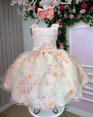 Vestido Mini Miss Luara Florido Pessego