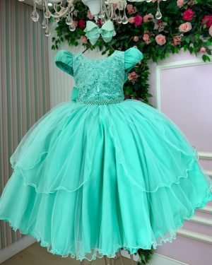 Vestido Bella Child Polly Verde Menta