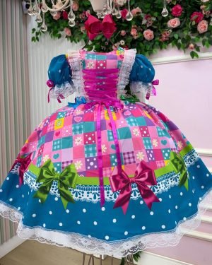 Vestido Marie Junino Luxo Quermesse Luz do Interior