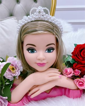 Coroa Infantil de Pérolas Brancas e Strass Princesa