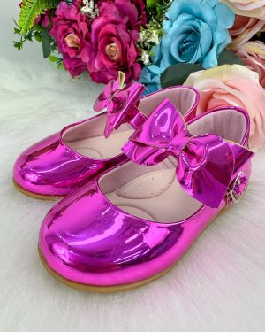Sapatilha Doce Pe Laço Pink Metalizado