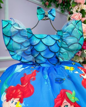 Vestido Temáticos Kids Ariel - A Pequena Sereia