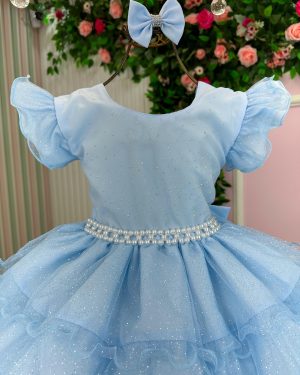 Vestido Ysa Kids Belinda Azul Bebe