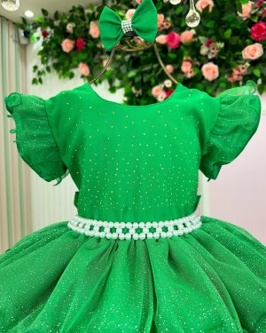 Vestido Ysa Kids Belinda Verde Bandeira