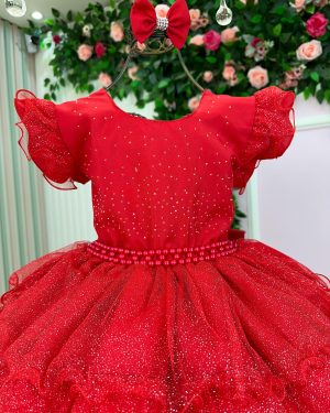 Vestido Ysa Kids Belinda Vermelho
