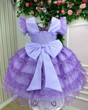 Vestido Ysa Kids Belinda Lilás