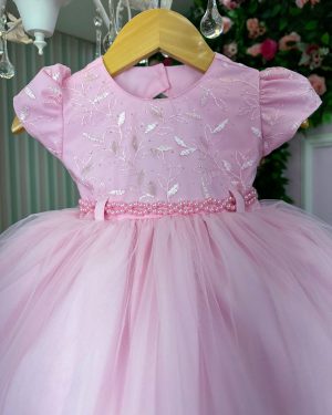 Vestido Menina Bonita Carolina Rosa Bebe