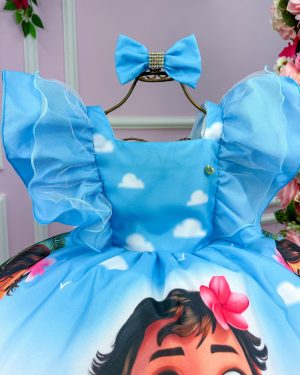 Vestido Infantil Temáticos Kids Moana Baby Azul