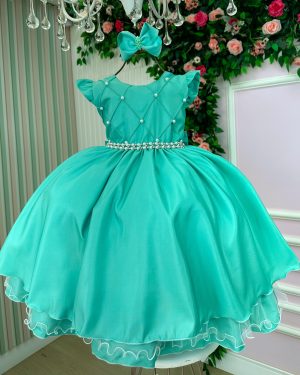 Vestido Ysa Kids Francine Verde Menta