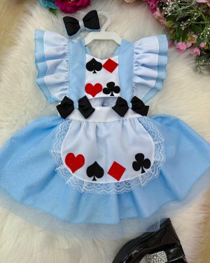 Romper/Vestido Princesa Belli Alice no Pais das Maravilhas