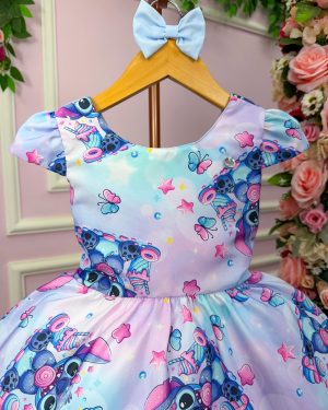 Vestido Tematicos Kids Stitch Lilas