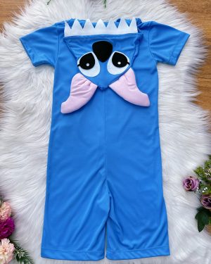 Fantasia Infantil Temático do Stitch Angel Lilo Azul