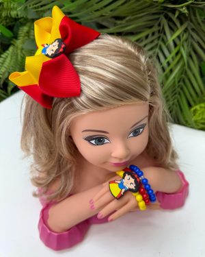 Laço Belli Tematico Princesa Maça + Pulseira