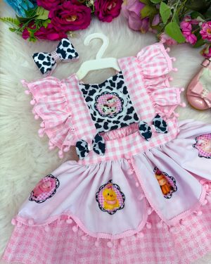 Romper/Vestido Princesa Belli Tematico Fazendinha
