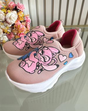 Tênis Calce Fácil Meninas Temático Lilo Stitch e Angel Nude