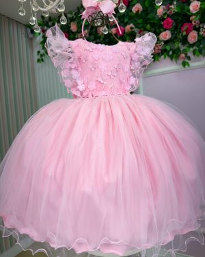 Vestido Menina Bonita Angelie Rosa Bebe