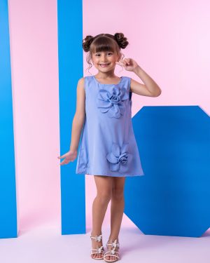 Vestido Blogueirinha Jojo Flor Azul