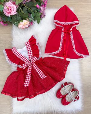 Romper/Vestido Princesa Belli Tematico Chapeuzinho Vermelho
