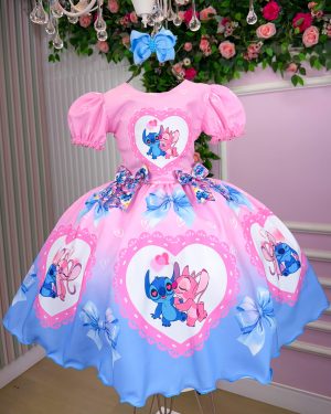 Vestido Tematico Luxo Stitch e Angel Modelo 4